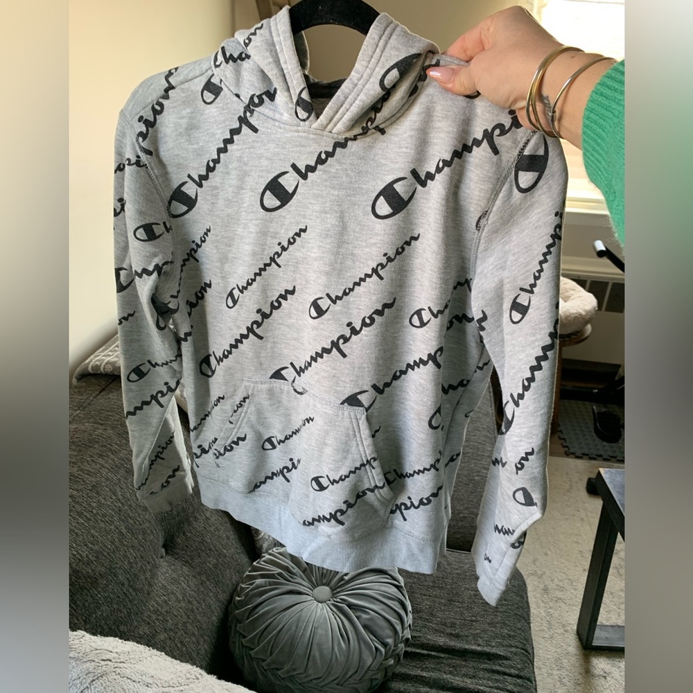 Champion hoodie in grey, youth size L